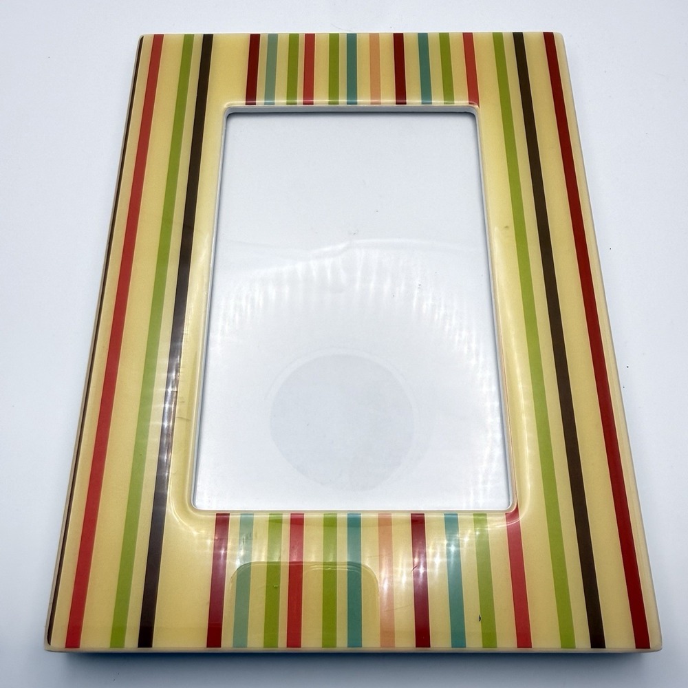 Multicolor Striped Enamel Picture Frame 4x6